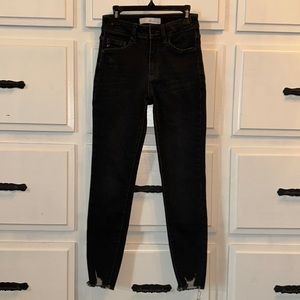 KANCAN DISTRESSED BLACK ANKLE SKINNY JEANS SZ 1/24